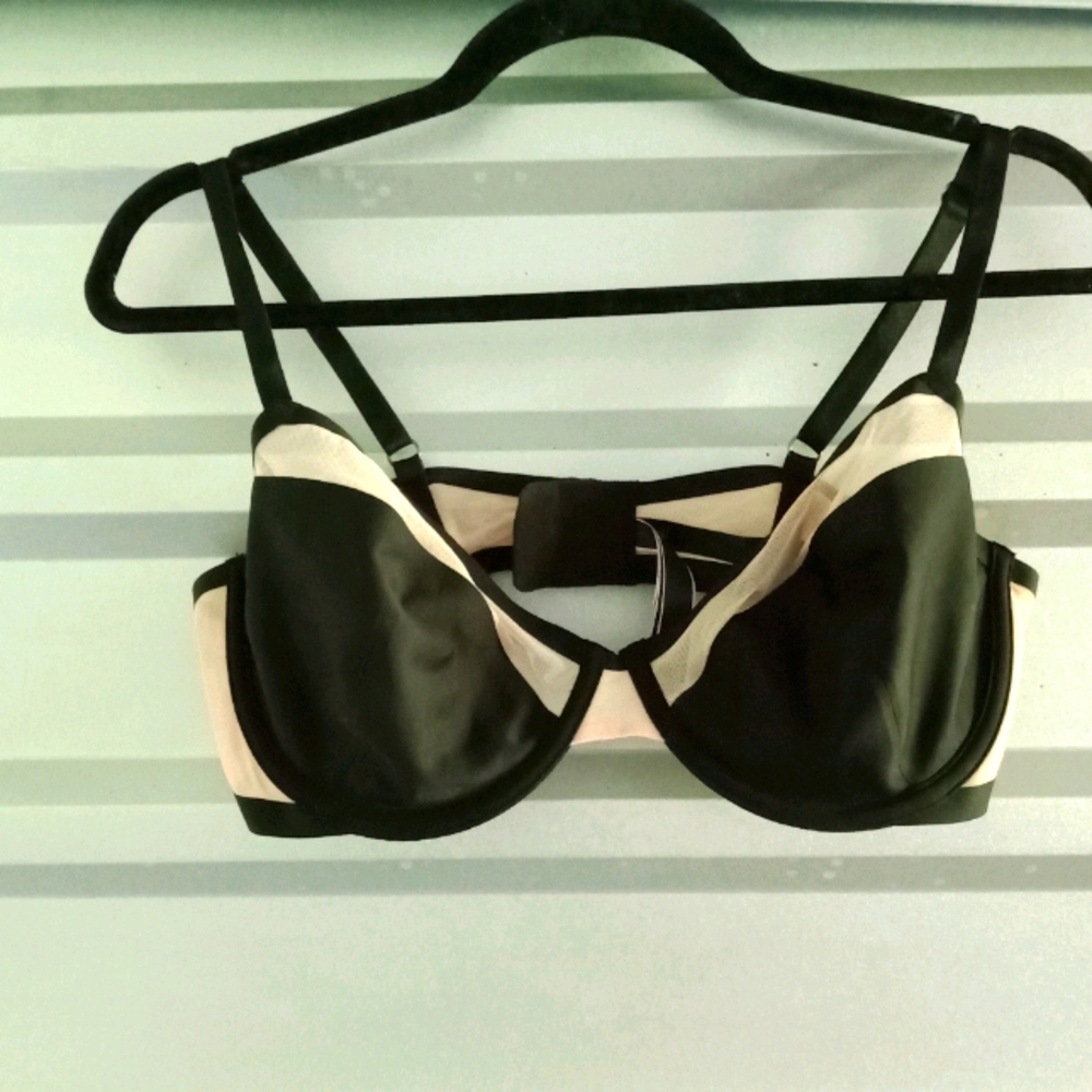 Tan and black Demi bra